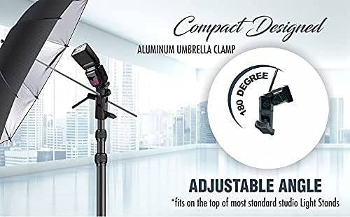 S1 Umbrella Bracket Heavy Duty Flash Light Stand Umbrella Holder B Bracket Speedlight Holder (CNC Aluminum) in Black Color