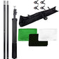 HIFFIN® Green Screen Backdrop 6x9 ft with Stand - 3 Packs 6x9FT Photography Backdrop (Black/Green/White Backdrop) with 1PC 6.5FT T-Shape Backdrop Stands, 4PCs Spring Clamps, 1PCs Carry Bag, 1PC