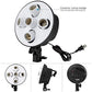 HIFFIN® 5 in 1 E27 Combo Photo Studio Bulb Holder Base Socket Lamp Bulb Holder Adapter for Photo Video Studio Softbox Video Light - Black