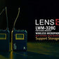 LENSGO LWM-328C Wireless Microphone System, 99-Channel UHF Professional Omnidirectional Wireless Lavalier Lapel Mic with 1 Transmitter & 1 Receiver for All Smartphone Camcorder Canon Nikon DSLR Camera