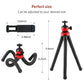 HIFFIN® 360 ° Rotatable Ball Head Flexible Gorillapod Tripod with Free Tripod Mount & Mobile Attachment for DSLR, Action Cameras & Smartphon - Black (Flexible Tripod 12 + 3 inches with Holder N)