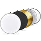 HIFFIN® Reflector 42-inch / 107 cm 5 in 1 Collapsible Multi-Disc Light Reflector with Bag - Translucent, Silver, Gold, White and Black
