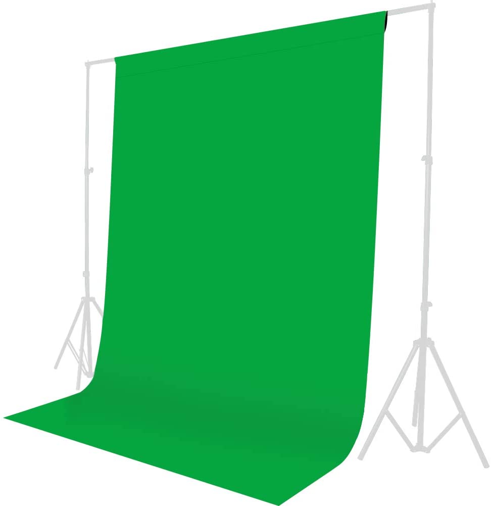 HIFFIN® 8 x 12 FT Green LEKERA Backdrop Photo Light Studio Photography Background with 4pcs Backdrop Support Spring Clamp 4.3"/11cm.