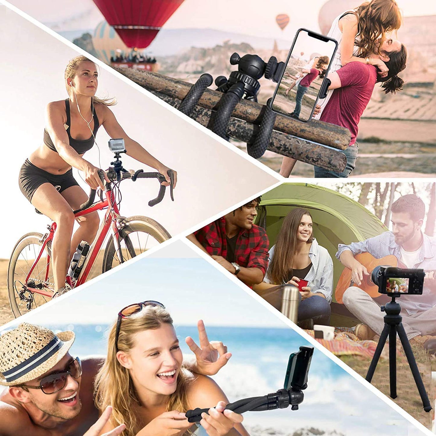 HIFFIN Flexible Gorillapod Tripod with 360° Rotating Ball Head Tripod for All DSLR Cameras(Max Load 2.5 kgs) & Mobile Phones + Free Heavy Duty Mobile Holder(Black) 304.8 MM (12 Inch, Black)