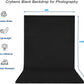 HIFFIN® PRO 8 ft. X 12 ft. Long Life Time Reusable Black Screen Chromakey Photo Video Photography Studio Fabric Backdrop, Background, Pure Black Muslin, Photography Studio