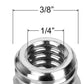 HIFFIN® Metal 1/4" to 3/8" Tripod Convert Screw Adapter 3/8" to 1/4" Reducer Bushing Convert Screw Adapter for Tripod Monopod Ballhead Stand and Video Light DSLR SLR (Pack of 2)