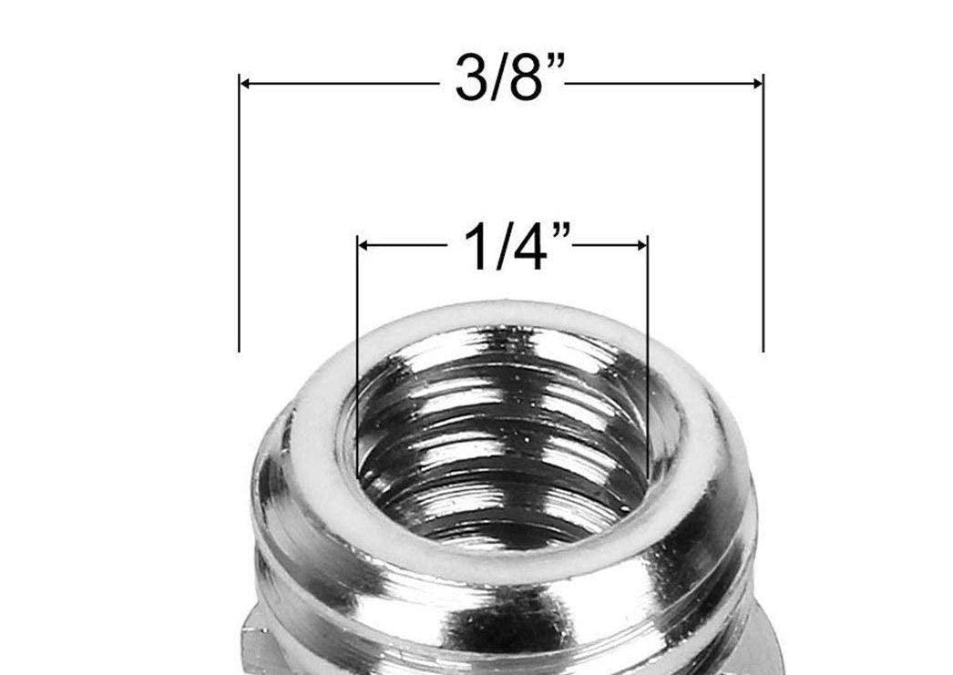 HIFFIN® Metal 1/4" to 3/8" Tripod Convert Screw Adapter 3/8" to 1/4" Reducer Bushing Convert Screw Adapter for Tripod Monopod Ballhead Stand and Video Light DSLR SLR (Pack of 10)