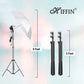 HIFFIN® Green Screen Backdrop 8x12 ft with 9 ft Stand - 6x9 ft Photography Backdrop with 2 Pcs Clamps, 1PCs Carry Bag (T Shape Kit C2 C1 Green & Triple Holder Kit M1)