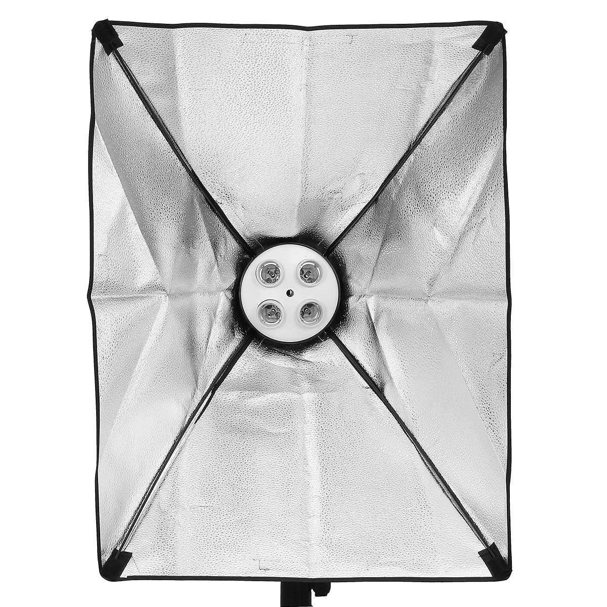 HIFFIN® Set Photography Equipment Kit 50cmx70cm Softbox with 4 in 1 E27 Photo Studio Bulb Holder Base Socket Lamp Bulb Holder Adapter for Photo Video Studio Softbox Video Light - Black