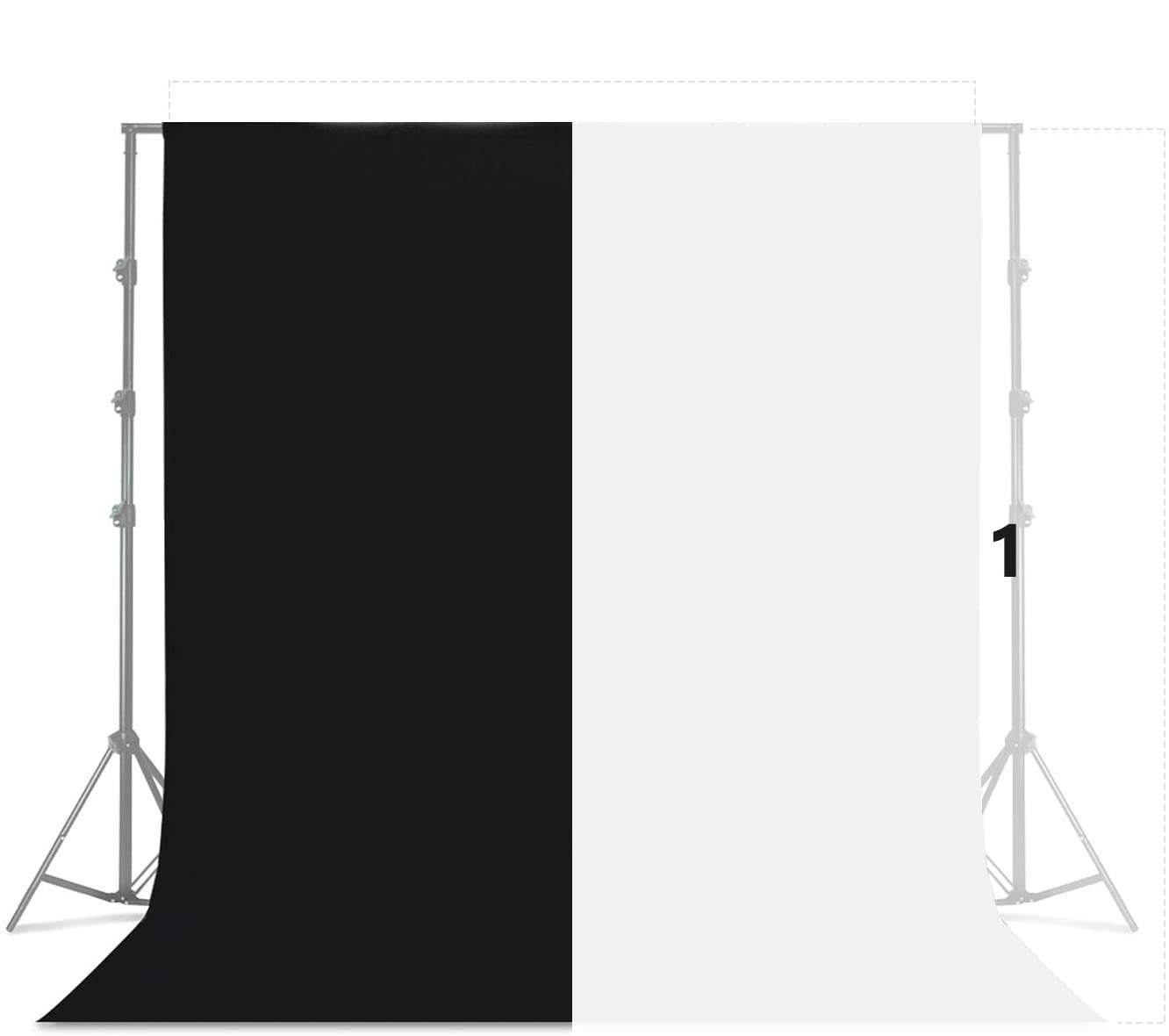 HIFFIN® 8 ft X 12 ft Black & White Chromakey Photo Video Photography Studio Fabric Backdrop Background Screen.