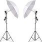 HIFFIN®Photography Photo Video Studio Background Stand Support Kit with Muslin Backdrop Kits (White Black),Daylight Umbrella Lighting Kit(E27 Single...