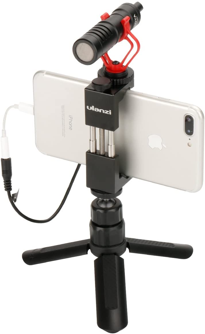 Ulanzi ST-02 Metal Phone Tripod Mount with Hot Shoe Mount Smartphone Video Rig Tripod Mount Adapter.