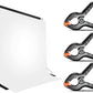 HIFFIN® 8 x 12 FT White | Black | LEKERA Backdrop Photo Light Studio Photography Background with 3 pcs Backdrop Support Spring Clamp 4.3"/11cm.