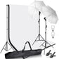 HIFFIN®Photography Photo Video Studio Background Stand Support Kit with Muslin Backdrop Kits (White Black),Daylight Umbrella Lighting Kit(E27 Single...
