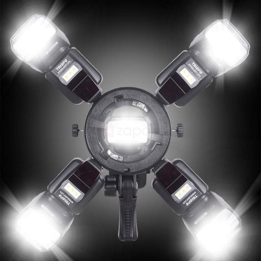 HIFFIN® Triopo Tr-05 S-Type Bowens Mount Bracket Multi Shoe for Godox V1 Flash Softbox