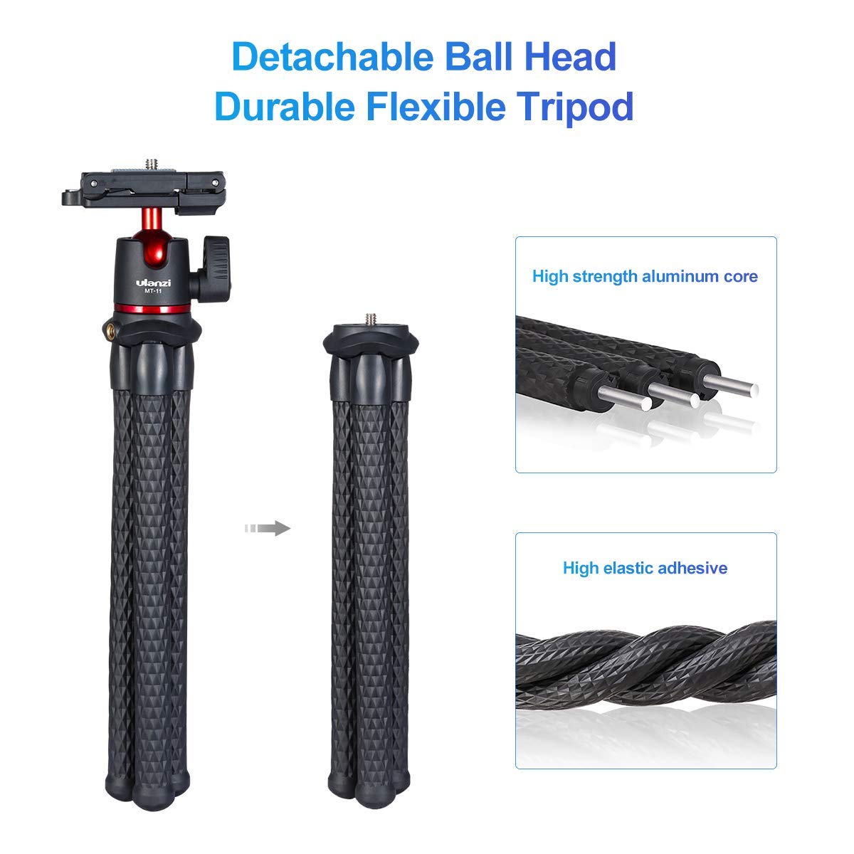 Ulanzi MT-11 Mini Flexible Camera Tripod with Phone Holder & Cold Shoe"