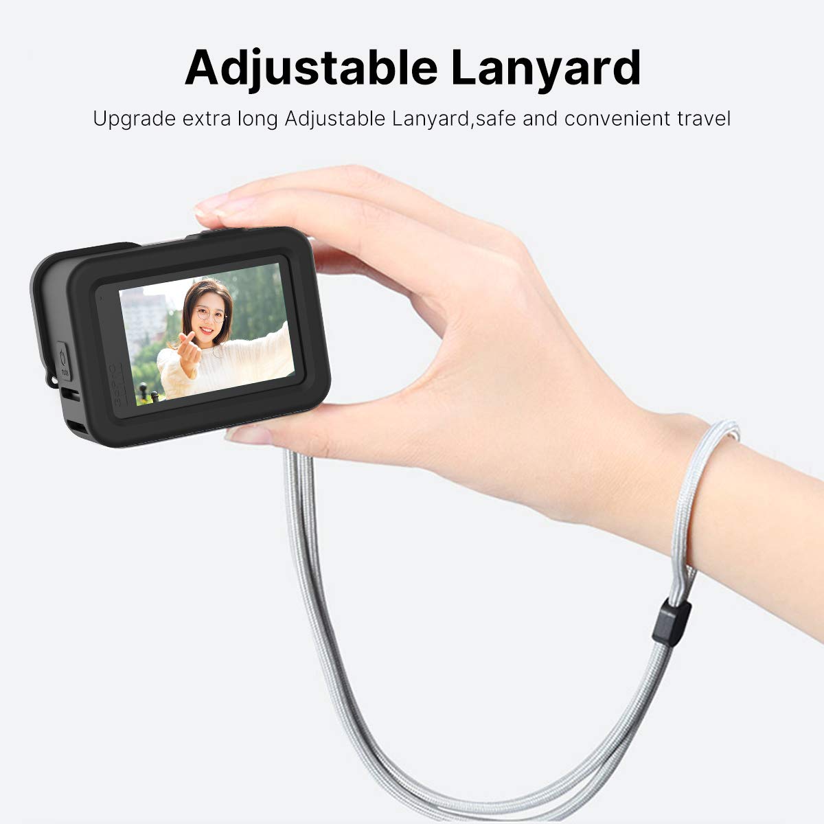 ULANZI G9-1 Protective Silicon Case for Gopro Hero 9 Black, Housing Frame with Lens Cover + Lanyard Vlog Accessory for Go pro 9 Action Cam