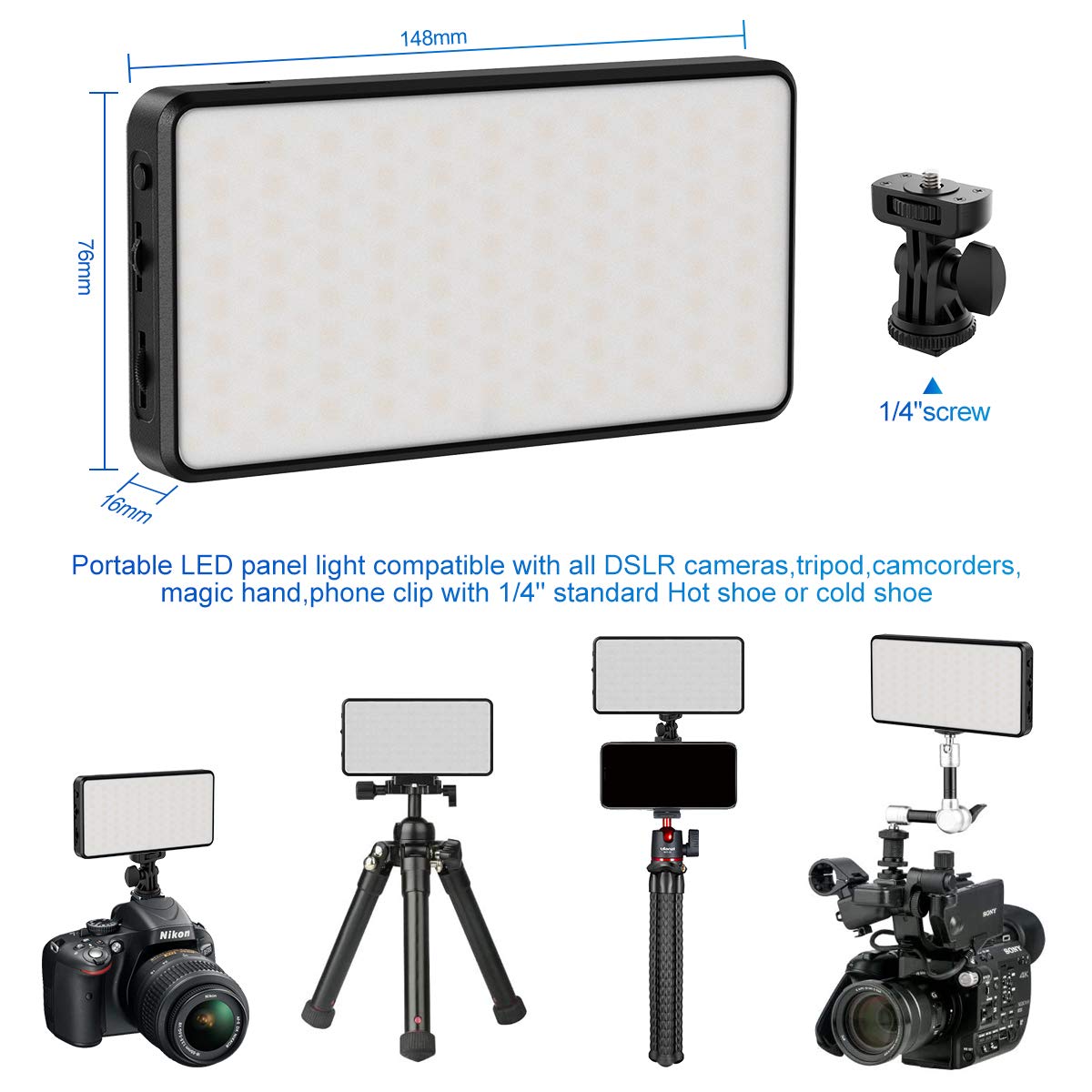 VIJIM VL196 RGB Light 2500K-9000K, 20 Modes, Soft Board & Honeycomb Frame