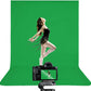 HIFFIN® PRO 8 ft. X 12 ft. Long Life Time Reusable Green Screen Chromakey Photo Video Photography Studio Fabric Backdrop, Background, Pure Green Muslin, Photography Studio