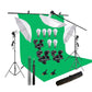 HIFFIN® Green Screen Backdrop 8x12 ft with 9 ft Stand - 3 Packs 6x9 ft Photography Backdrop with 2 Pcs Spring Clamps, 1PCs Carry Bag (T Shape Kit C2 C1 G & Double Holder Kit M3)