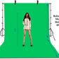 HIFFIN® 8 x 12 FT White | Black | Green LEKERA Backdrop Photo Light Studio Photography Background with 3 pcs Backdrop Support Spring Clamp 4.3"/11cm