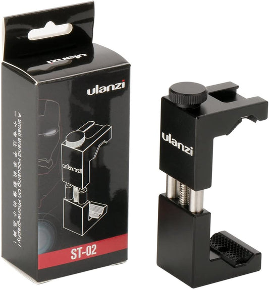 Ulanzi ST-02 Metal Phone Tripod Mount with Hot Shoe Mount Smartphone Video Rig Tripod Mount Adapter.