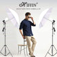 HIFFIN® E27 3 Point Studio Single Holder KIT Umbrella White + Studio Light Stand 9 FT+ Umbrella and Bulb Holder KIT Mark III | 3 Single Holder | 3 Light Stand 9ft | 3 Umbrella | 3 20 WT LED Bulb