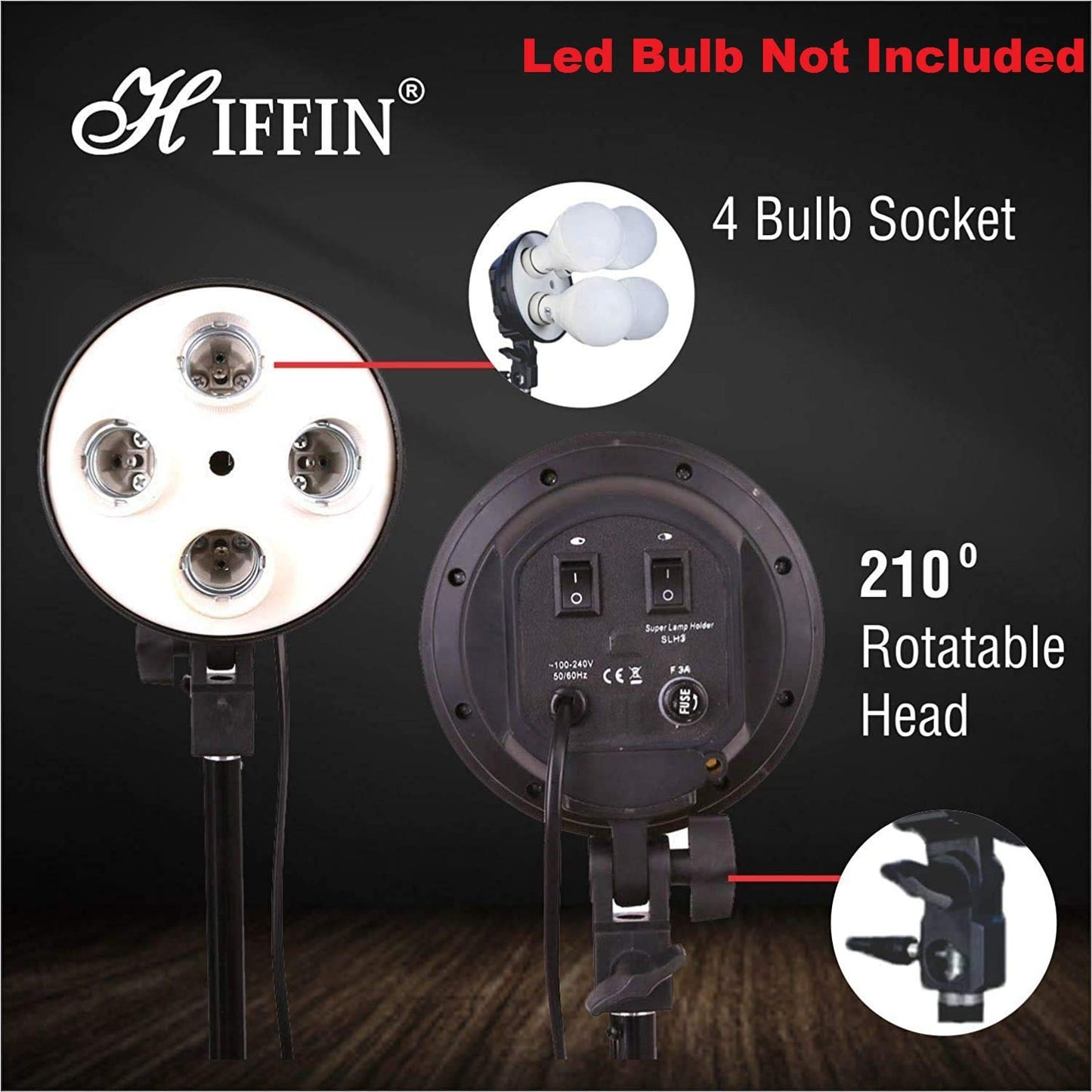 HIFFIN Trilux Double Set E27 Four Holder Soft Box Studio Kit For Photography, YouTube Lighting Fluorescent Light for Still & Video (WOB)