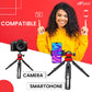 HIFFIN (HF-350) (18CM) Portable & Extendable Mini Tripod with 360 Degree Ball Head & Mobile Holder for Smart Phones | GoPro | DSLR Compact Cameras | Maximum Load Upto : 1 kg