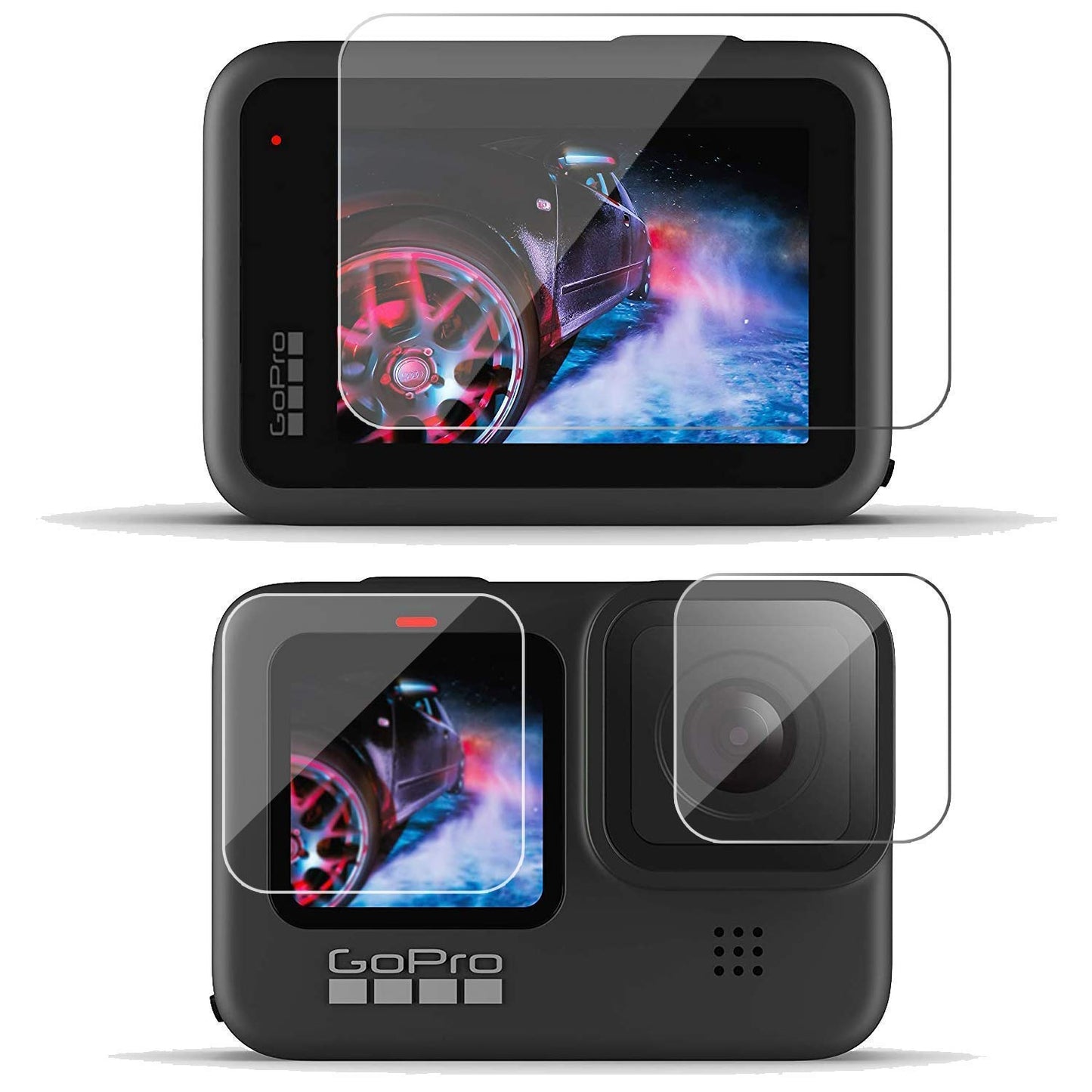 HIFFIN® Accessories Kit for Go Pro Hero 9 Black with Protective Housing + Ultra Clear Tempered Glass Screen Protector + Lens Protector + HD Front...