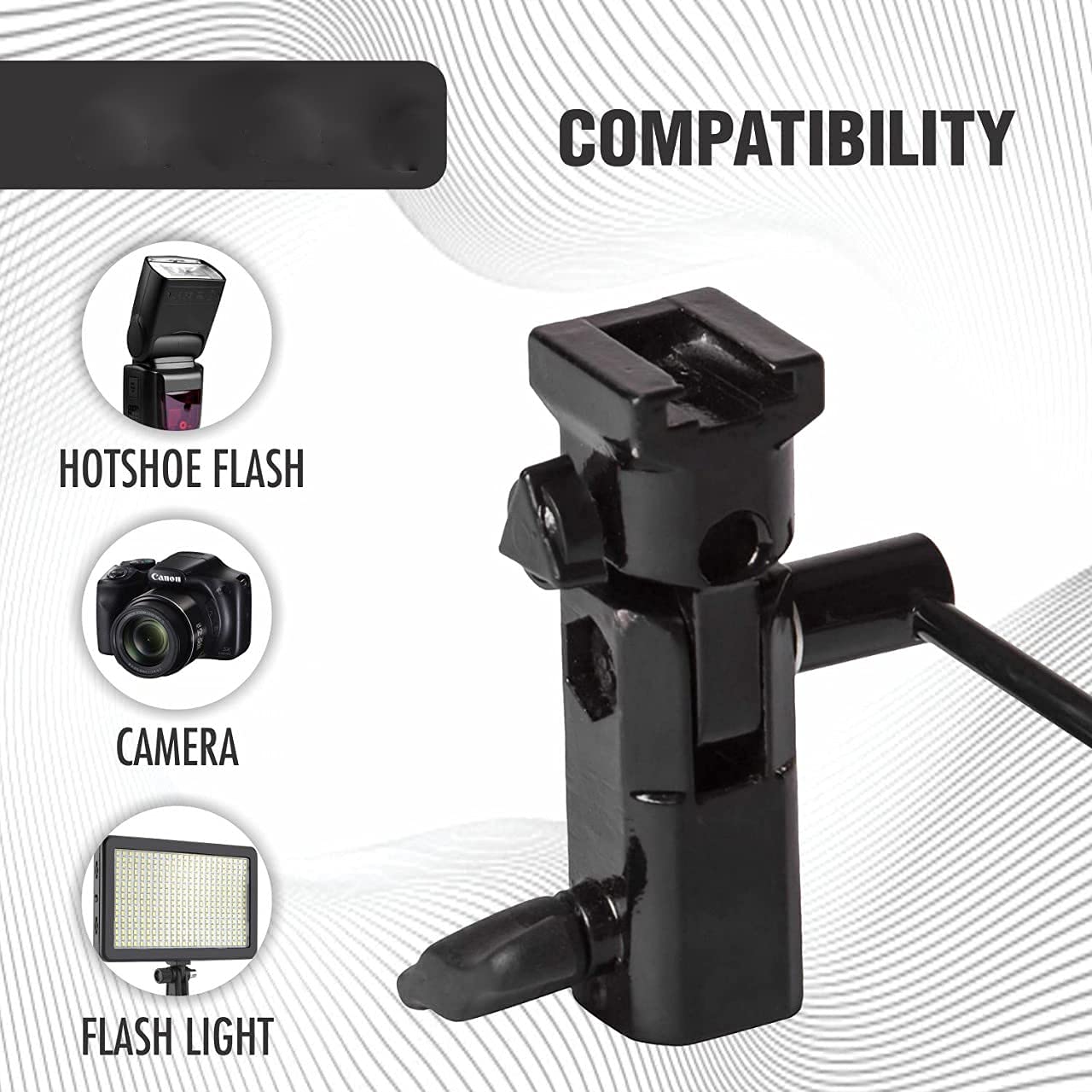 S1 Umbrella Bracket Heavy Duty Flash Light Stand Umbrella Holder B Bracket Speedlight Holder (CNC Aluminum) in Black Color