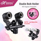 HIFFIN® E27 IV Point Studio Double Holder Kit Umbrella White + Studio Light Stand 9 FT Bulb Holder KIT Mark IV | 4 Double Holder | 4 Light Stand 9ft | 4 Umbrella |1 Boom