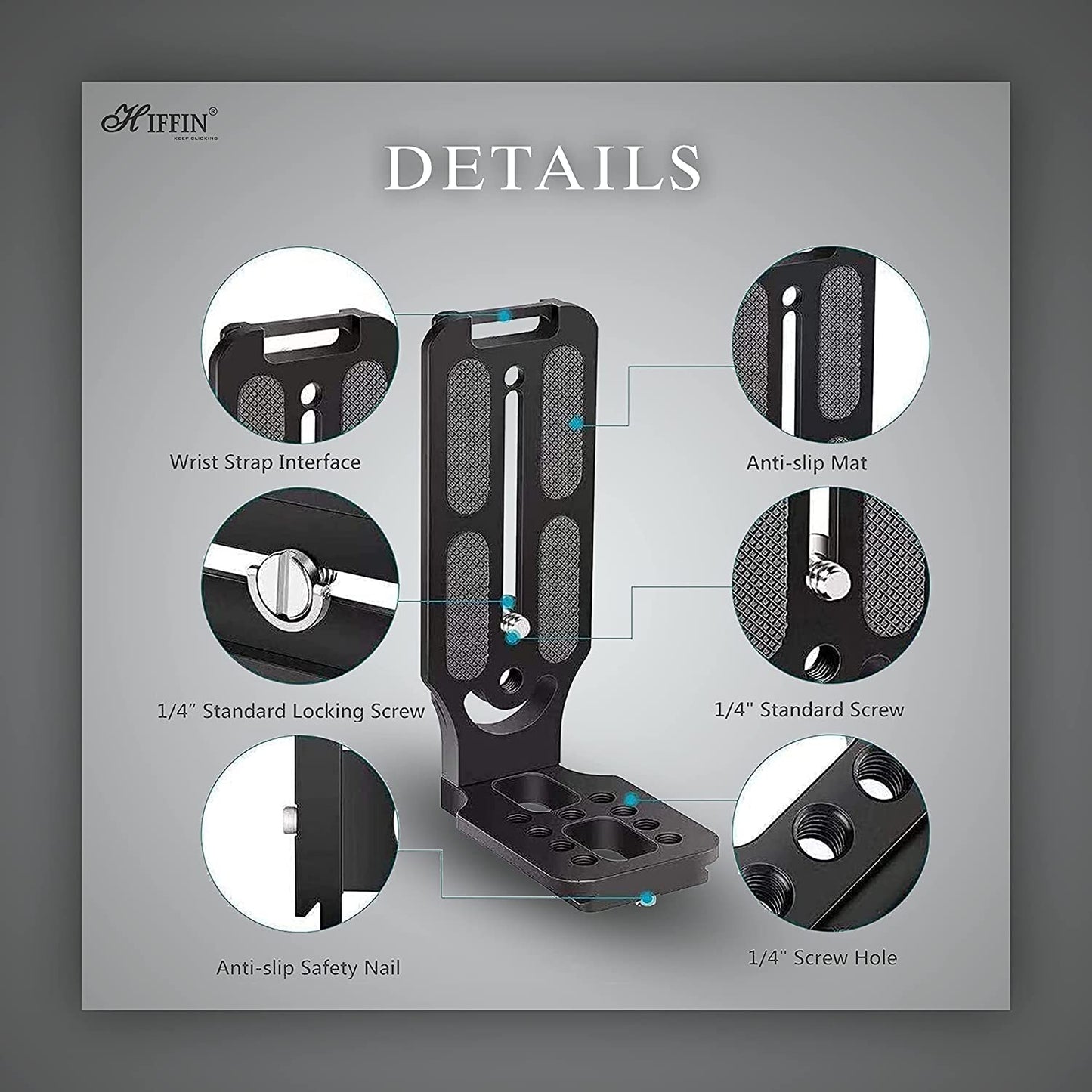 HIFFIN HOT-L-Type Quick Release Camera Vertical Plate Dual Camera Bracket Plate Universal SLR Stabilizer