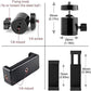 HIFFIN® Cell Phone Holder Clip and Ball Head Adapter Set for Tripod and Selfie Stick with 1/4 Screw, Universal Tripod Mount, Camera Tripod Ball Head, 360 Degree Swivel Cell Phone Tripod Mount Set