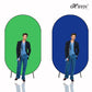 HIFFIN® 2-in-1 Green|Blue 150CM X 200CM Photo Video Studio Collapsible Background Panel, Full Cotton Photography Background with Carrying Case (Green/Blue)