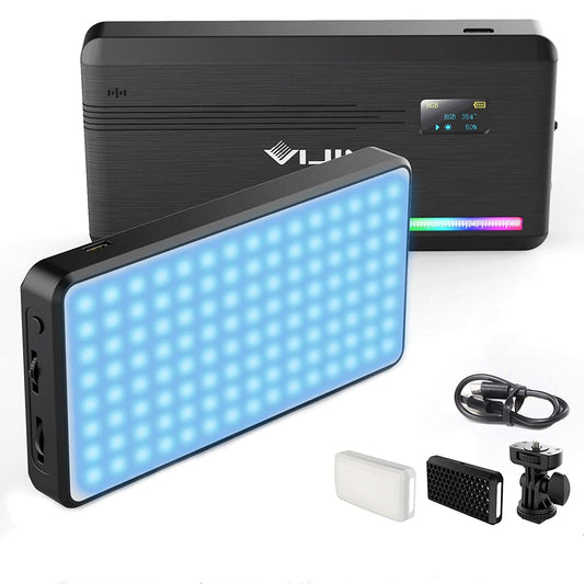 VIJIM VL196 RGB Light 2500K-9000K, 20 Modes, Soft Board & Honeycomb Frame