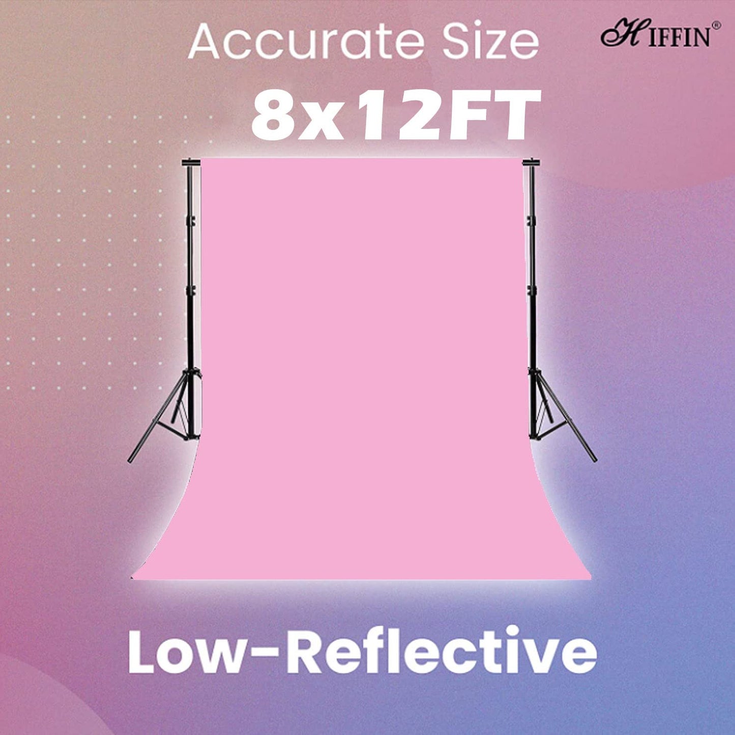 HIFFIN 2.4384 M X 3.6576 M (8X12FT) Pink Backdrop Photography Background Photo Backdrop for Photoshoot Photography Video Recording Background Screen Picture Curtain