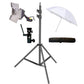 HIFFIN® Studio Home 33 Umbrella Stand Setup With Sungun Pro Bracket Umbrella Adapter B-Bracket And Stand Double Set With Continuous/Video Light With 1000 Watt Halogen Tube B4 Light Kit Set Of 1