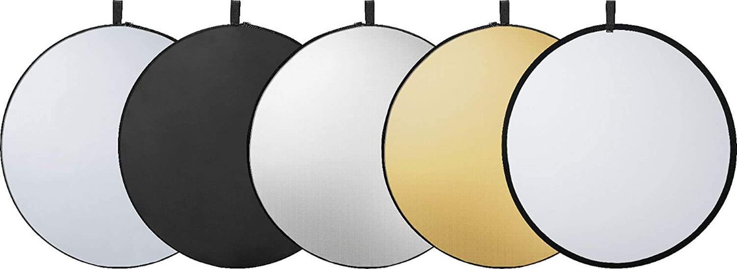 HIFFIN® Reflector 42-inch / 107 cm 5 in 1 Collapsible Multi-Disc Light Reflector with Bag - Translucent, Silver, Gold, White and Black