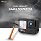 HIFFIN® Silicone Lanyard Sleeve Protective Cover + 3 PCS Tempered Glass Screen Guard with Silicone Lens Cover Compatible with Go Pro Hero 9 Black Action Camera Accessories (Black + Screen Guard)
